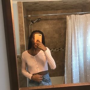 Pink cropped cardigan